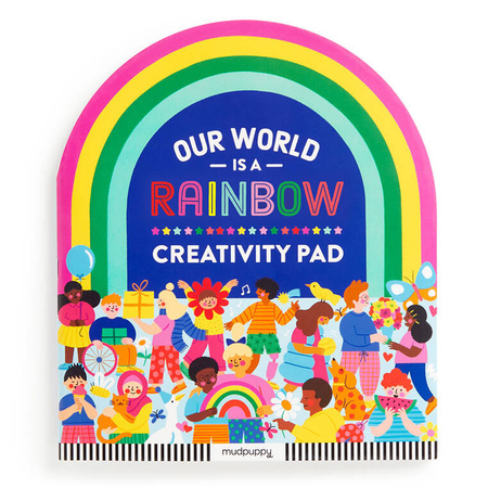 Mudpuppy Zestaw kreatywny z malowanką, wielokolorową kredką i naklejkami Tęczowy świat 6+