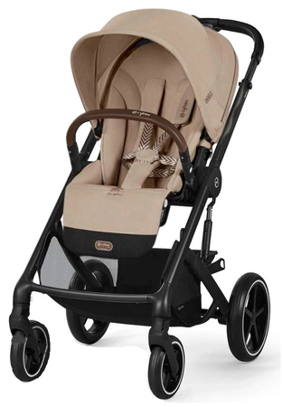 Cybex Balios S Lux 2.0 Wózek Głęboko-Spacerowy Almond Beige BLK + Cybex Cloud G I - Size Fotelik Samochodowy 0-13 kg + Adaptery + Baza G + Folie