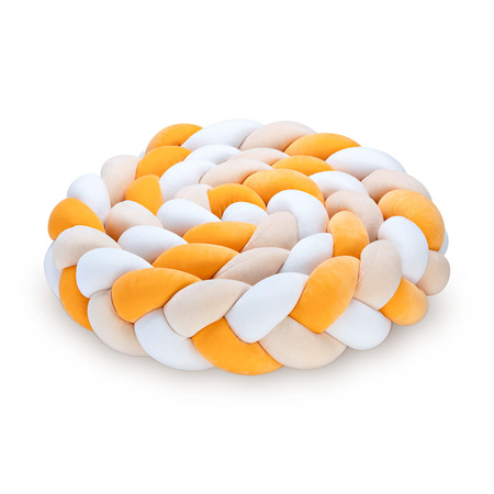 SenLove Ochraniacz do Łóżeczka Warkocz 360cm Żółto-Kremowy