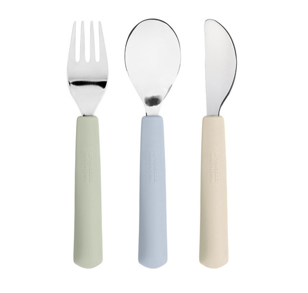 Lassig Zestaw sztućców ze stali nierdzewnej z silikonową rączką 3 el. Happy Fruits Lemon