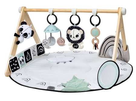 Tiny Love Décor Gimnastyka / Mata Edukacyjna z Drewnianym Stojakiem Czarno-biała