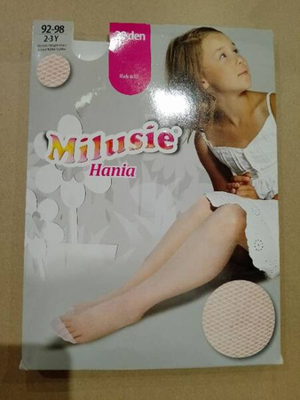 Milusie Rajstopy Kabaretki w Kratkę Białe 68-74