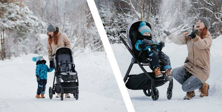 Espiro Only Way 2022 Wózek Spacerowy Rama Czarna Silver 103 Blue Fog GEL