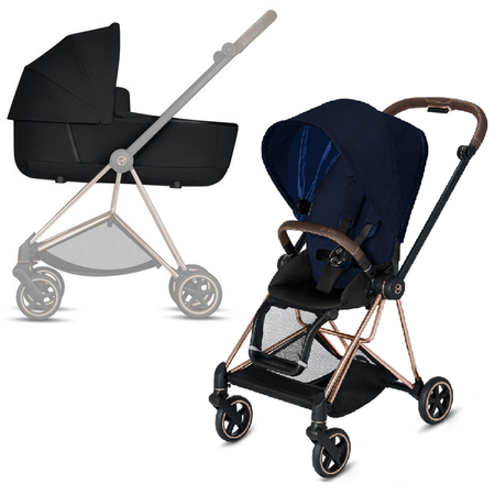 Cybex Mios Wózek Głęboko-Spacerowy Rama 3.0 + Gondola 2.0 Lux Midnight Blue Plus + Tapicerka 3.0 Siedziska Midnight Blue Plus