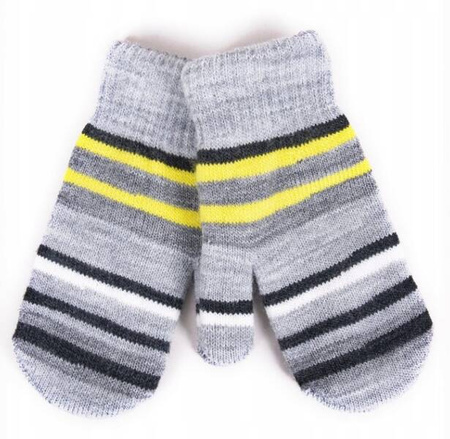 Yo!Club Rękawiczki Chłopięce Jednopalcowe Podwójne Akrylowe 16cm Mix Kolorów