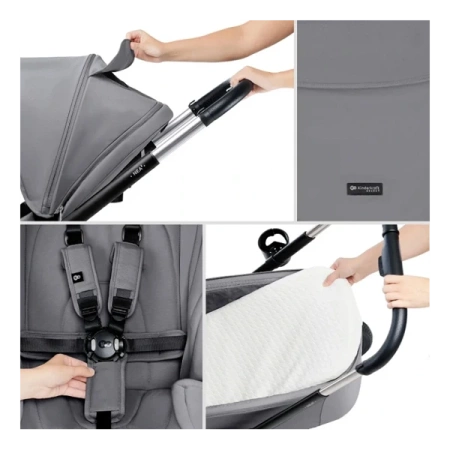 Kinderkraft Nea 2 Wózek Głęboko-Spacerowy 2w1 Light Grey