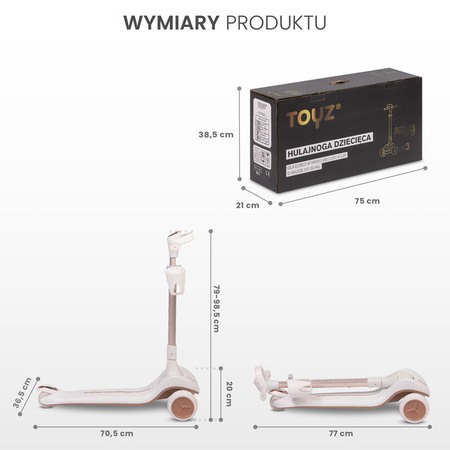 Toyz Satura Hulajnoga 3 Kołowa White