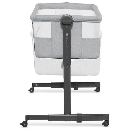 Kinderkraft NESTEE UP 2 Łóżeczko Dostawne 2w1 Szary Rama Ciemna