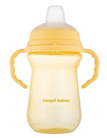 Canpol Babies FirstCup Kubek z Silikonowym Ustnikiem 250ml Żółty 56/615_yel