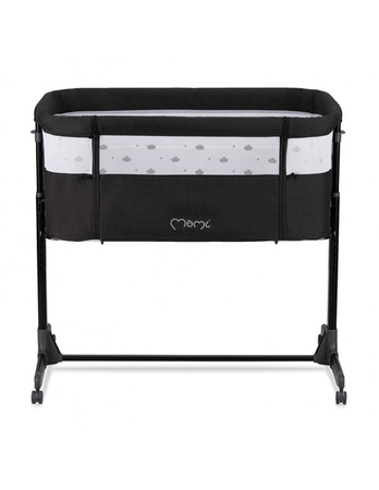 MoMi Revo Łóżeczko Dostawne 2w1 Ciemnoszare + Torba Transportowa