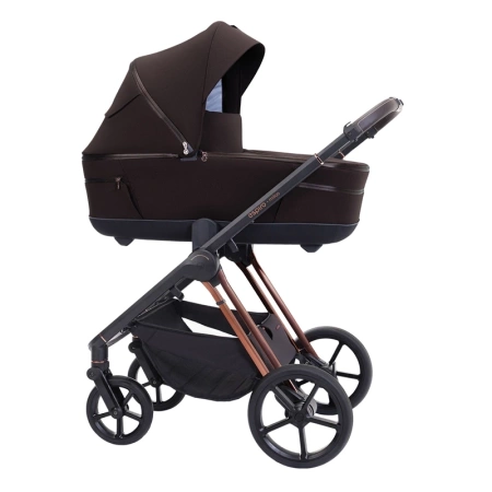 Espiro Miloo 2025 Wózek Głęboko-Spacerowy 208 Excellent Chocolate + Cybex Aton B2 i-Size Fotelik Samochodowy 0-13kg + Baza One Volcano Black