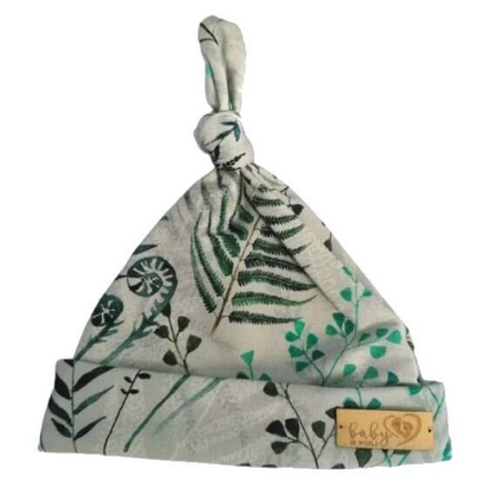 Baby in World Czapka Niemowlęca Smerfetka Paprocie 3-6mc