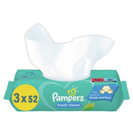 Pampers Fresh Clean Chusteczki Nawilżane 3x52 szt