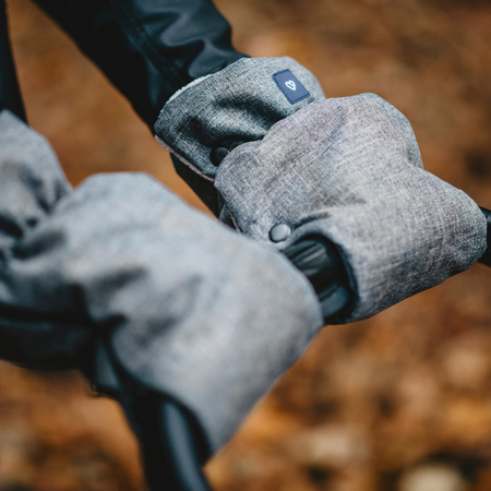 Zaffiro Mufka do Wózka Dwuczęściowa Beżowa Wełna Premium + Melanż Grafitowy