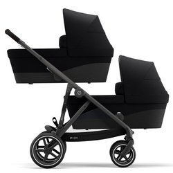 Cybex Gazelle S Wózek Bliźniaczy Deep Black rama Black