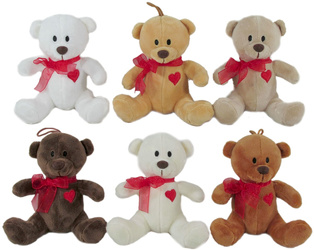 SUN- DAY PLUSZAK MIŚ 13CM SA SIEDZACY Z SERCEM M3588 MIX