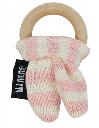 MINENE Gryzak Drewniany Króliś Jasnoróżowy