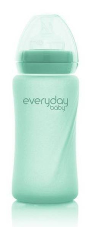 Everyday Baby, Szklana butelka ze smoczkiem M, 240 ml Miętowy