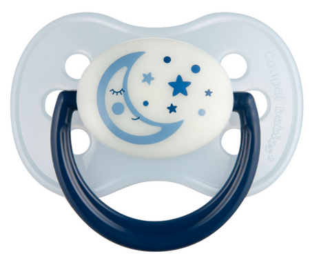 Canpol Babies Smoczek uspokajający silikon 6-18m okrągły NIGHT DREAMS