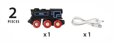 Brio World Lokomotywa z Mini USB Czarna