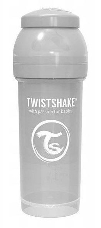TwistShake Butelka Antylkolkowa 260 ml 2m+ Pastel Grey