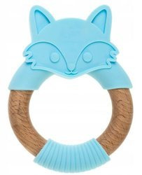 Bocioland Gryzak Drewniano-Silikonowy Lisek Niebieski BOC0521 