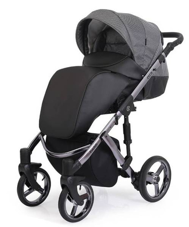 Kunert Tiaro Premium Wózek Głęboko-Spacerowy 2w1 Fiolet + Wrzos Grafitowa Rama Koła Żelowe