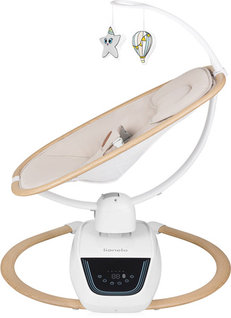 Lionelo Olivia - leżaczek elektryczny, leżaczko-bujaczek dziecięcy Beige Natural