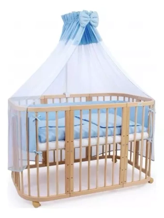 Waldin Wyposażenie do Łóżeczka 7w1 Niebieskie