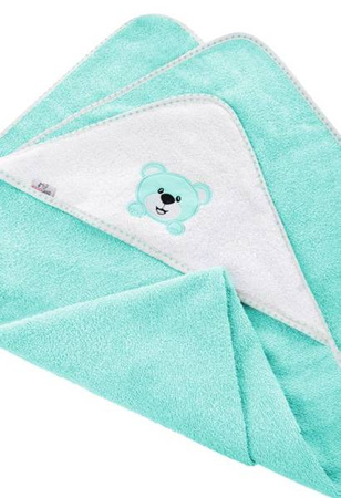 Bocioland Okrycie Kąpielowe Miś 80x80 cm Aqua BL023