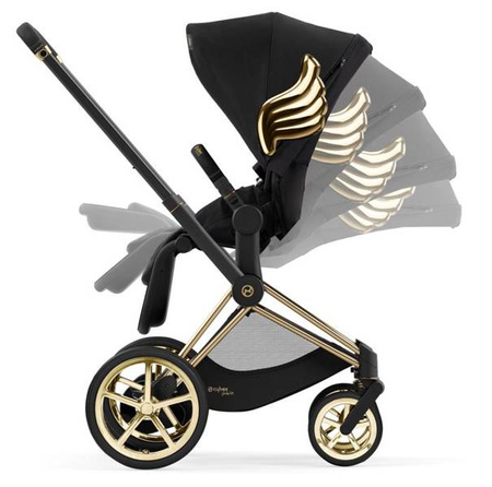 Cybex e-Priam 3.0 Wózek Głęboko-Spacerowy Rama + Tapicerka + Gondola 2w1 Black Wings by Jeremy Scott