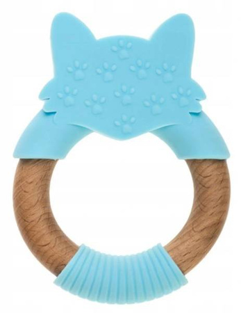 Bocioland Gryzak Drewniano-Silikonowy Lisek Niebieski BOC0521