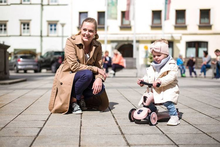 Scootandride Highwaykick 1 Jeździk i Hulajnoga 2w1 1-5 lat + Zestaw Ochraniaczy dla Dzieci XXS Rose