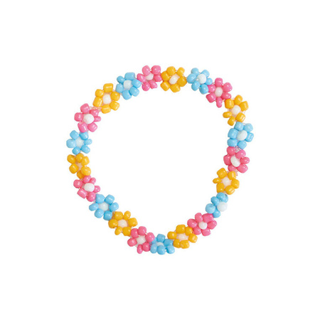 Janod Zestaw kreatywny do tworzenia biżuterii Kwiatki z koralików 6+