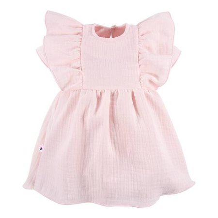 Eevi Sukienka Dziecięca Bawełniana Muślinowa Rozmiar 74 (69 - 74 cm) Jasny Róż