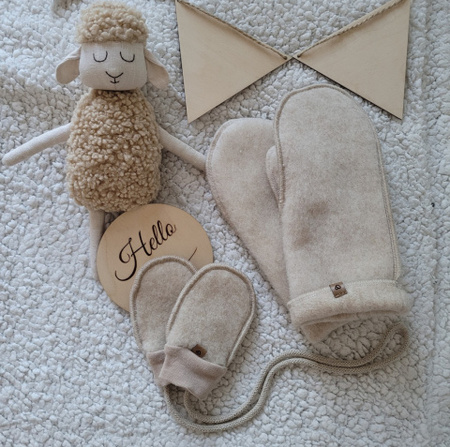 Zaffiro Rękawiczki dla Dorosłych Wełna Premium S/M Beige