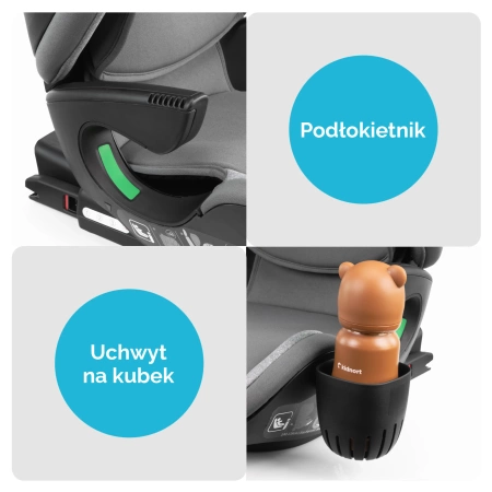 Kidnort Natt Fotelik Samochodowy 15-36 kg Szary