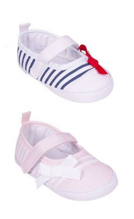 Buciki girl w paski z kokardką 0-6m