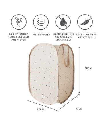 3 Sprouts Kosz Na Pranie i Zabawki Pop-Up Terrazzo Beige