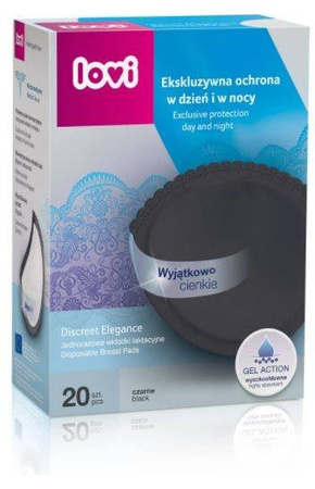 Lovi Wkładki Laktacyjne Discreet Elegance Czarne 20szt. 19/611