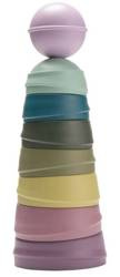 Bibs Wooby Tower Wieża Dwustronna Wielofunkcyjna z Grzechotką Bright Rainbow