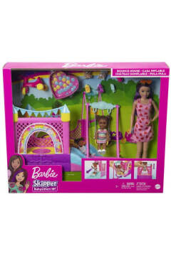Mattel Barbie Lalka Opiekunka Skipper i Dmuchany Zamek HHB67