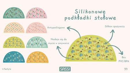 Sassi Mata podkładka silikonowa na stół Leniwiec