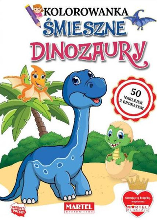 Kolorowanka Śmieszne Dinozaury Brokat