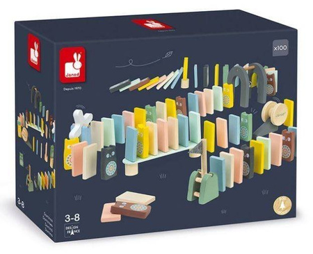 Janod Drewniane Domino Sweet Cocoon 100 Elementów