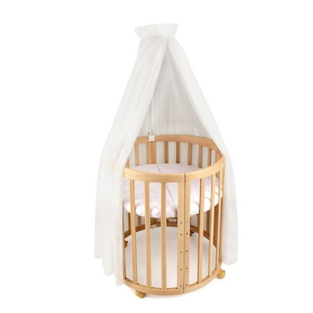 Waldin Tiulowy Baldachim Do Łóżeczka + Stelaż Na Baldachim Ecru