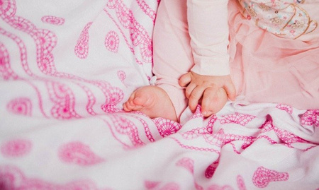 LennyLamb Otulacz Bambusowy - Lukrowa Koronka Róż Z Bielą