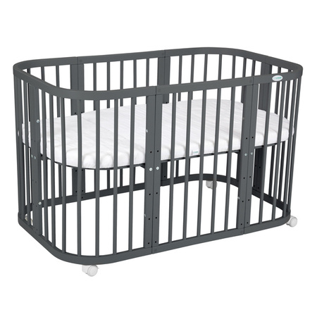 Waldin Łóżeczko Dziecięce 7w1 z Materacem Grafit