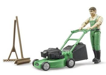 Bruder Figurka Ogrodnika z Kosiarką  i Akcesoriami