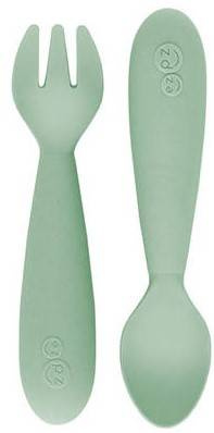 EZPZ Komplet Silikonowych Sztućców Mini Utensils Pastelowa Zieleń